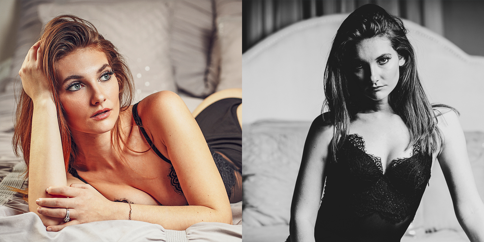 Model posing intimately.